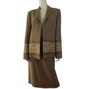 George Simonton Skirt Tank Blazer Suit 12 Wool Vtg